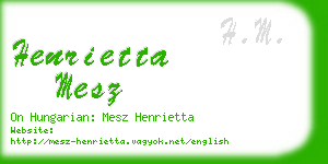 henrietta mesz business card